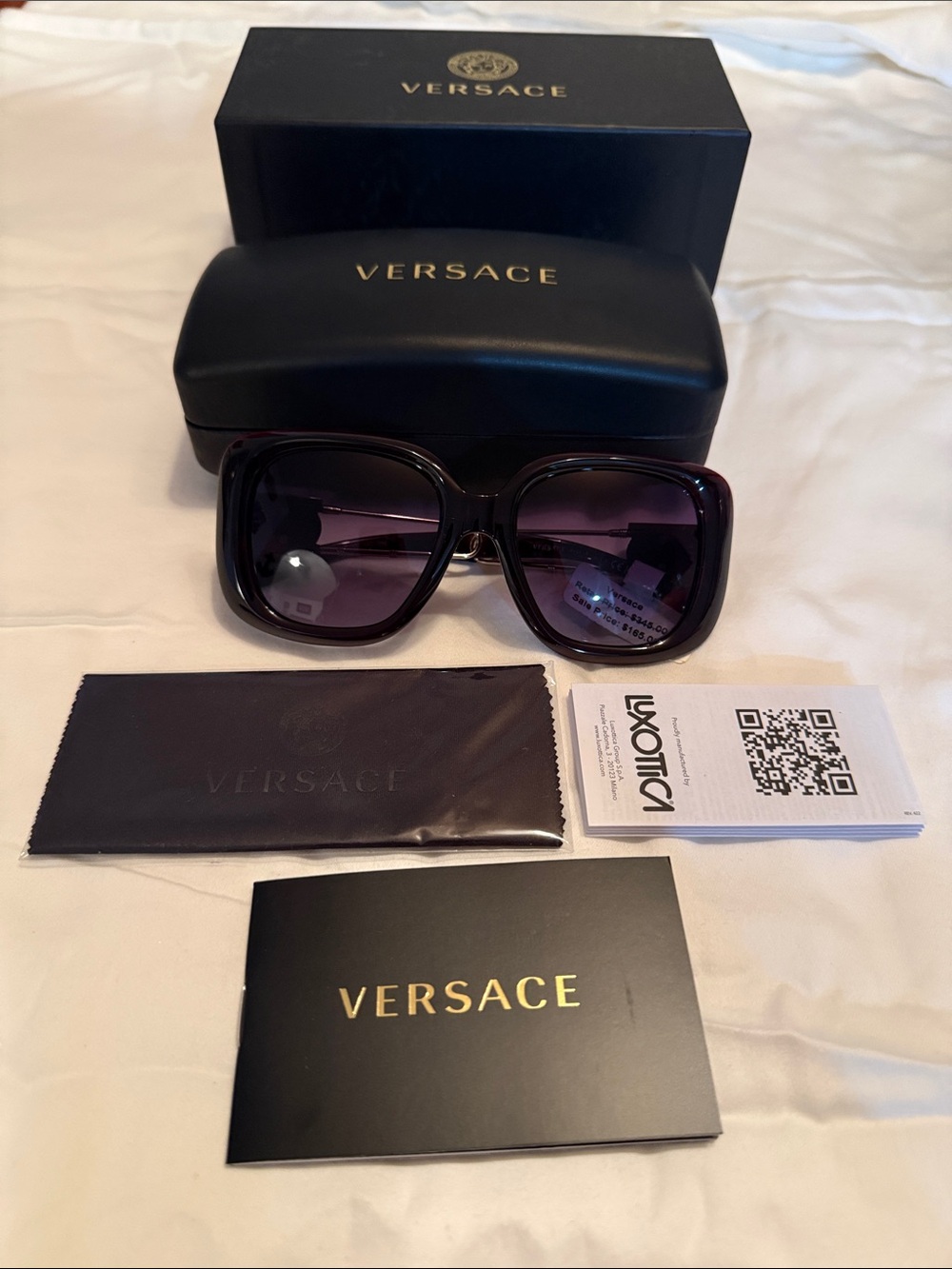 Authentic NIB Versace VE 4411 388/8G Burgundy Plastic Sunglasses